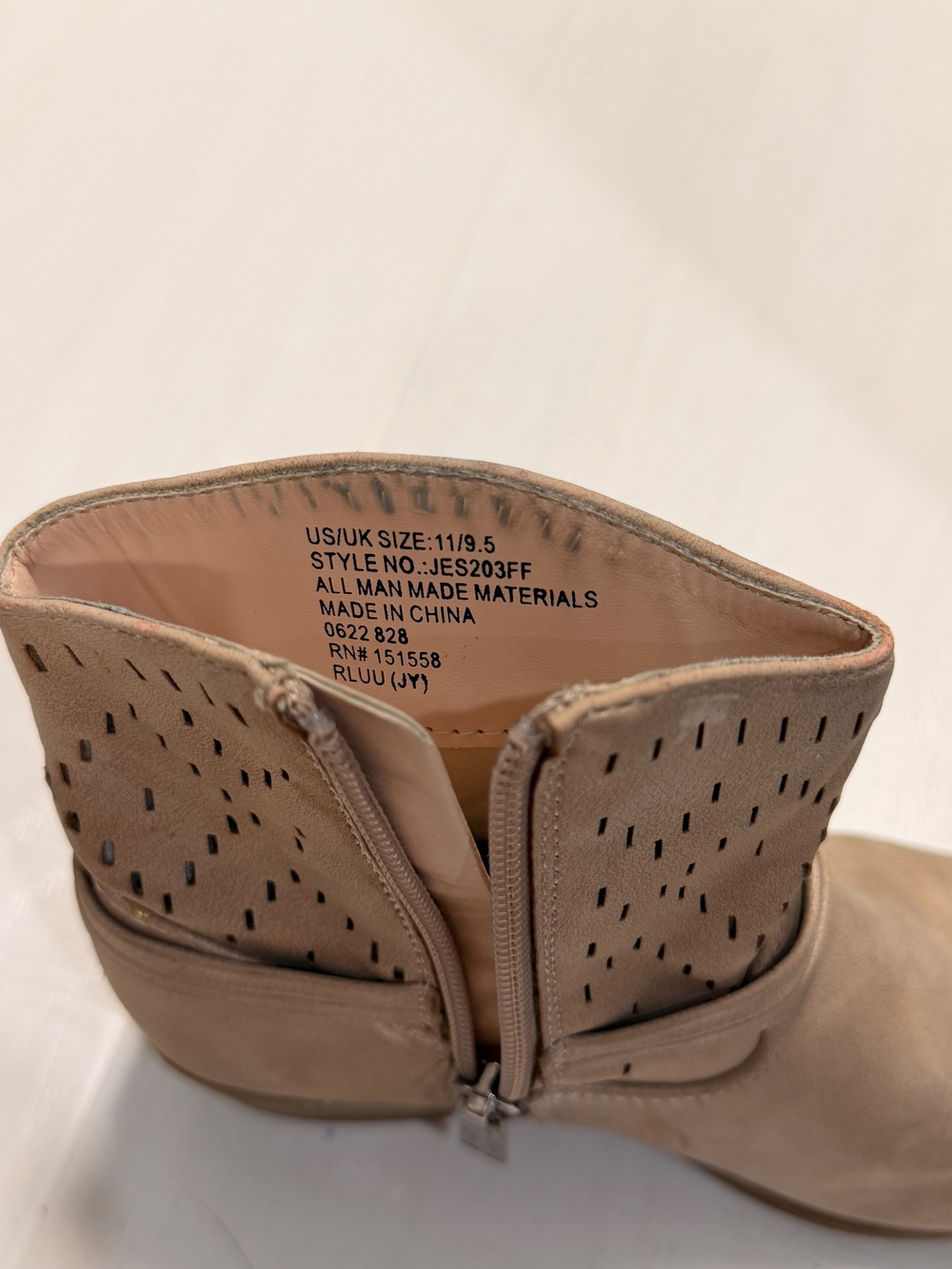 Women's Taupe Perforated Ankle Boots - Stylish Everyday Comfort